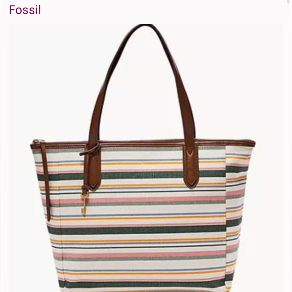Fossil Tote Shopper Bag Stripe Purse bag